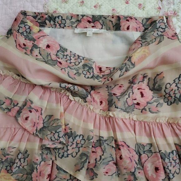 Loveshackfancy Piper silk mini Skirt Ruffle floral 2 - Picture 8 of 12